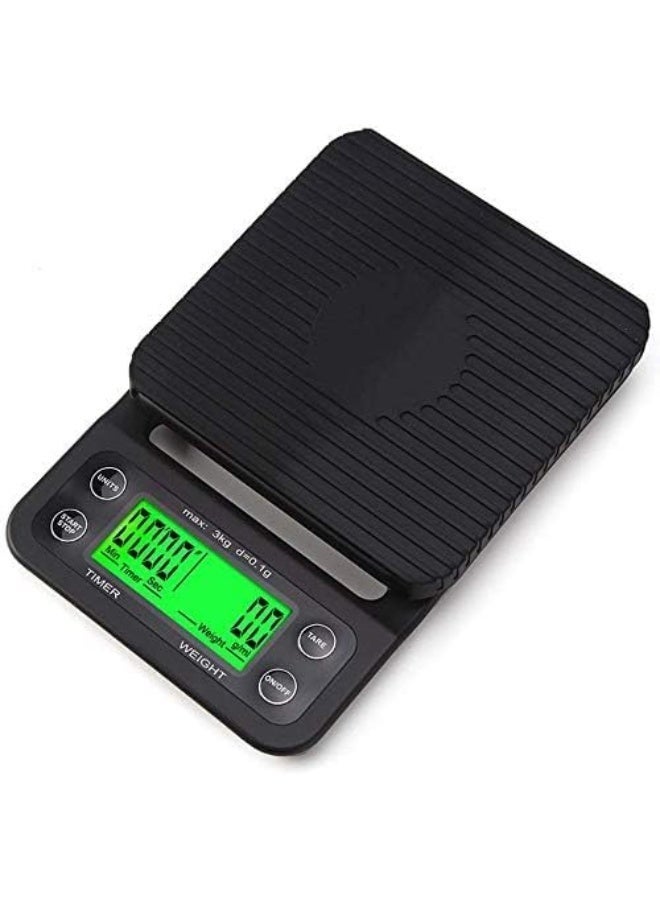 Kitchen Coffee Scale with Timer,  Espresso Scale for Pour Over Coffee, Digital Food Scale, Tare Function, LCD Display, Silicone Cover, Drip Detection (Black19.5 x 13 x 3） - Image 1